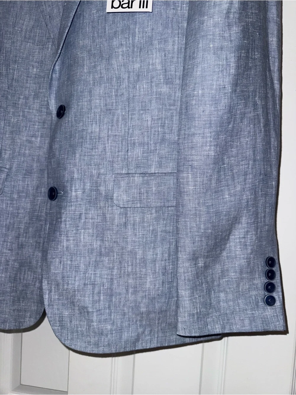 Bar III Slim Fit 100% Linen Sport Coat Blazer Light Blue 40R NWT